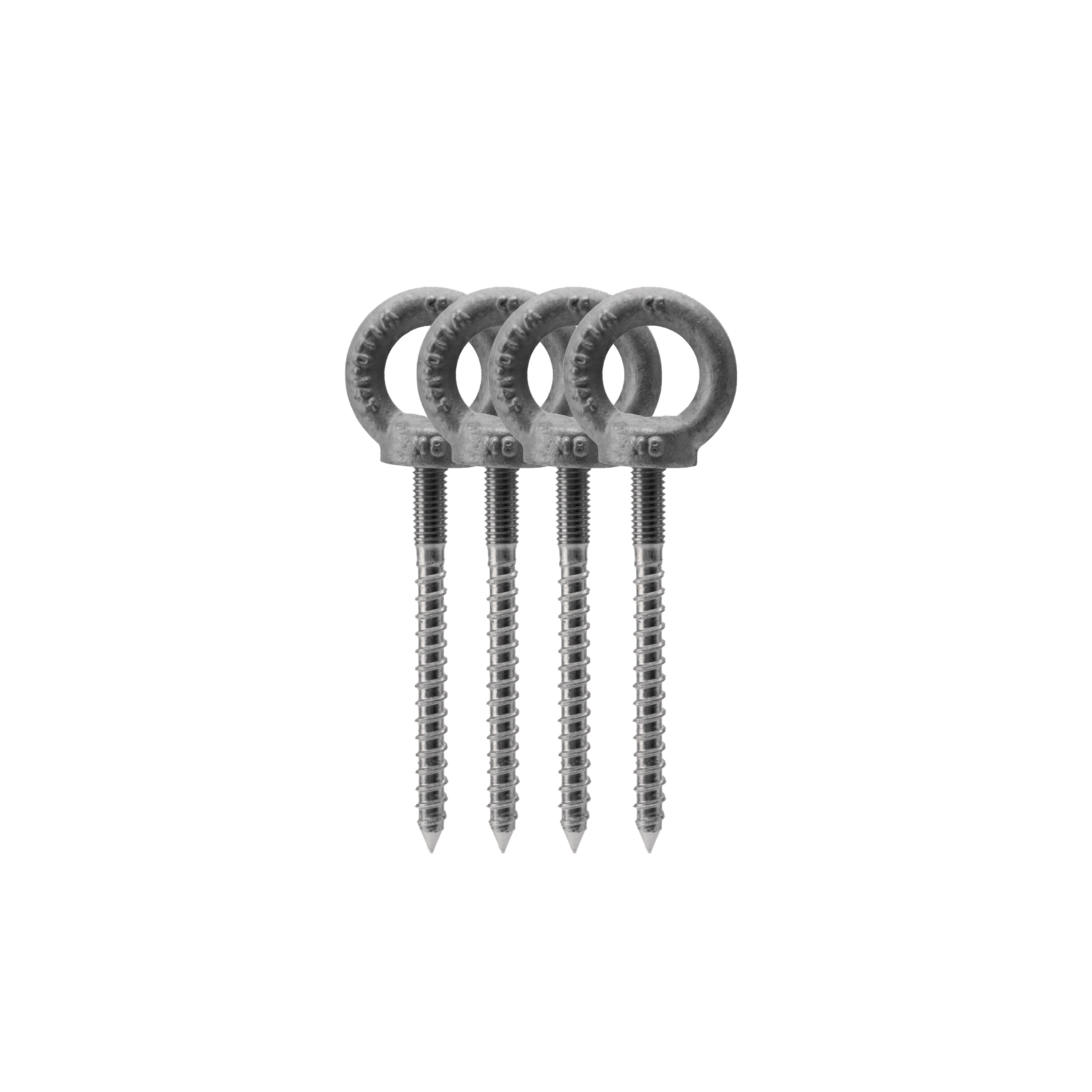 Kombiskrue m/øyemutter (4 stk) – Rustfritt stål, varmegalvanisert